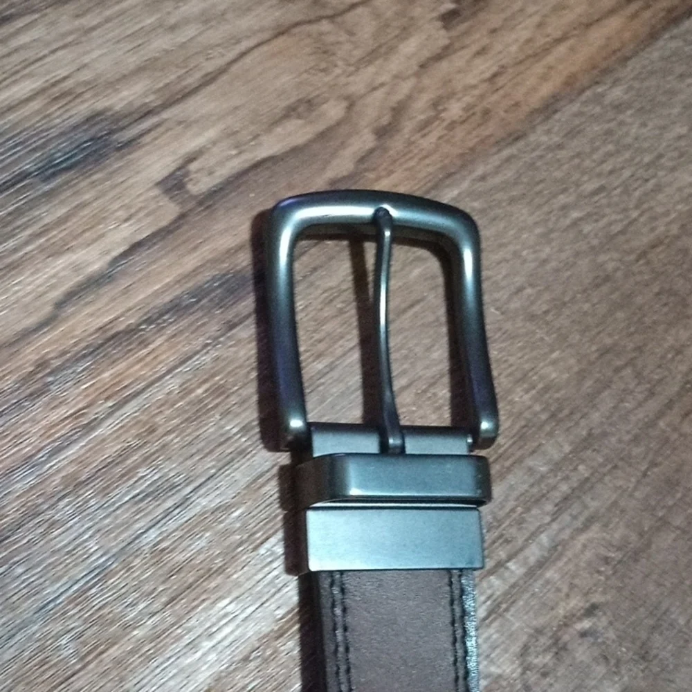 Black Wide Leather Buckle Belt
